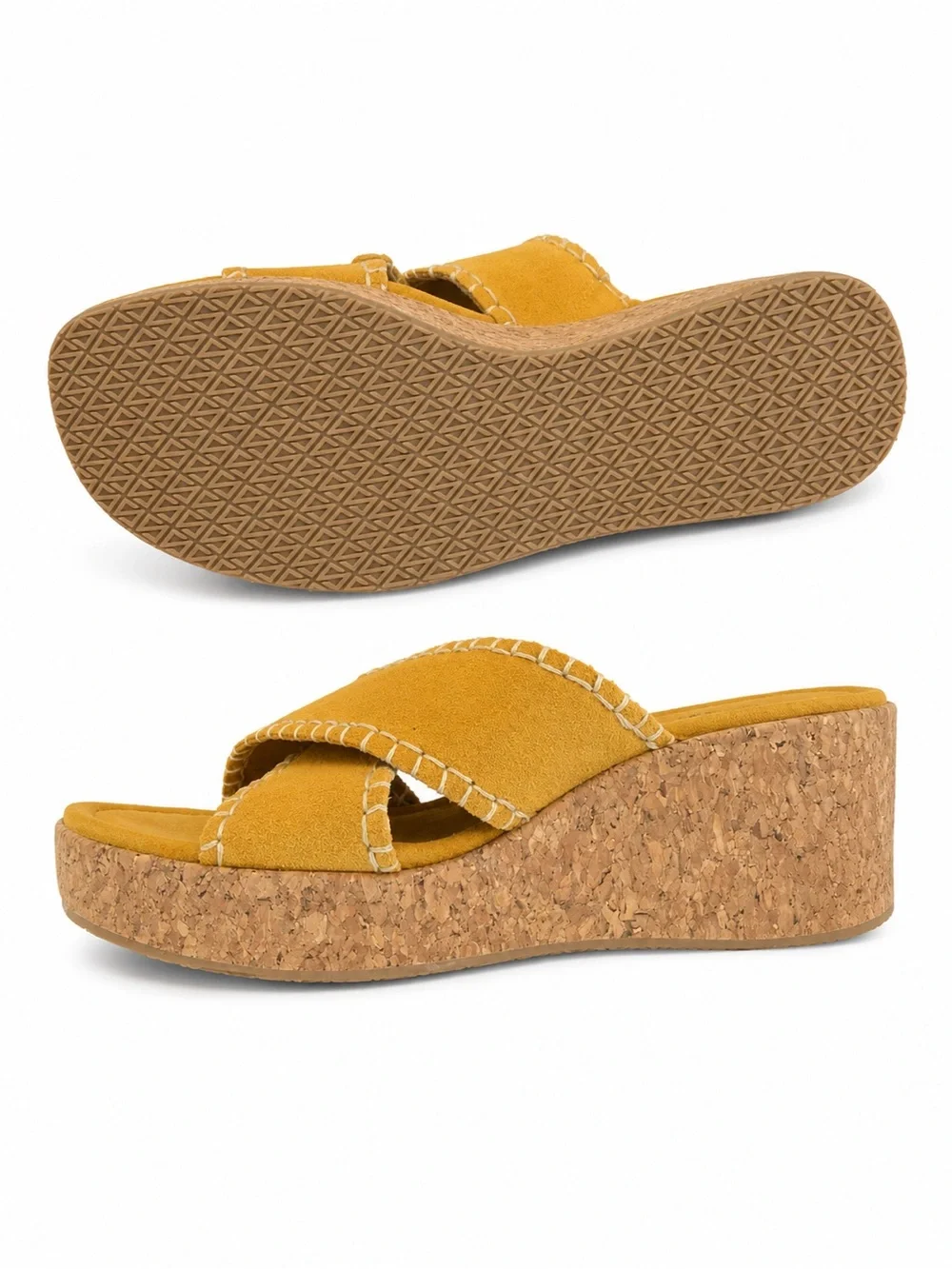 Donald J. Pliner Mustard Suede Crisscross Slide Mules 9M